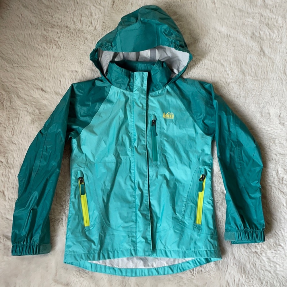 REI | Teal Turquoise Rain Jacket Windbreaker | 8